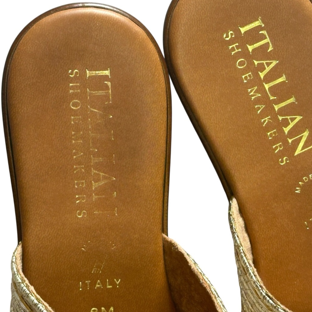 Italian Shoemakers. Tan Thong Sandals with Metallic Braided Strap (8M) NWOT - Picture 11 of 14